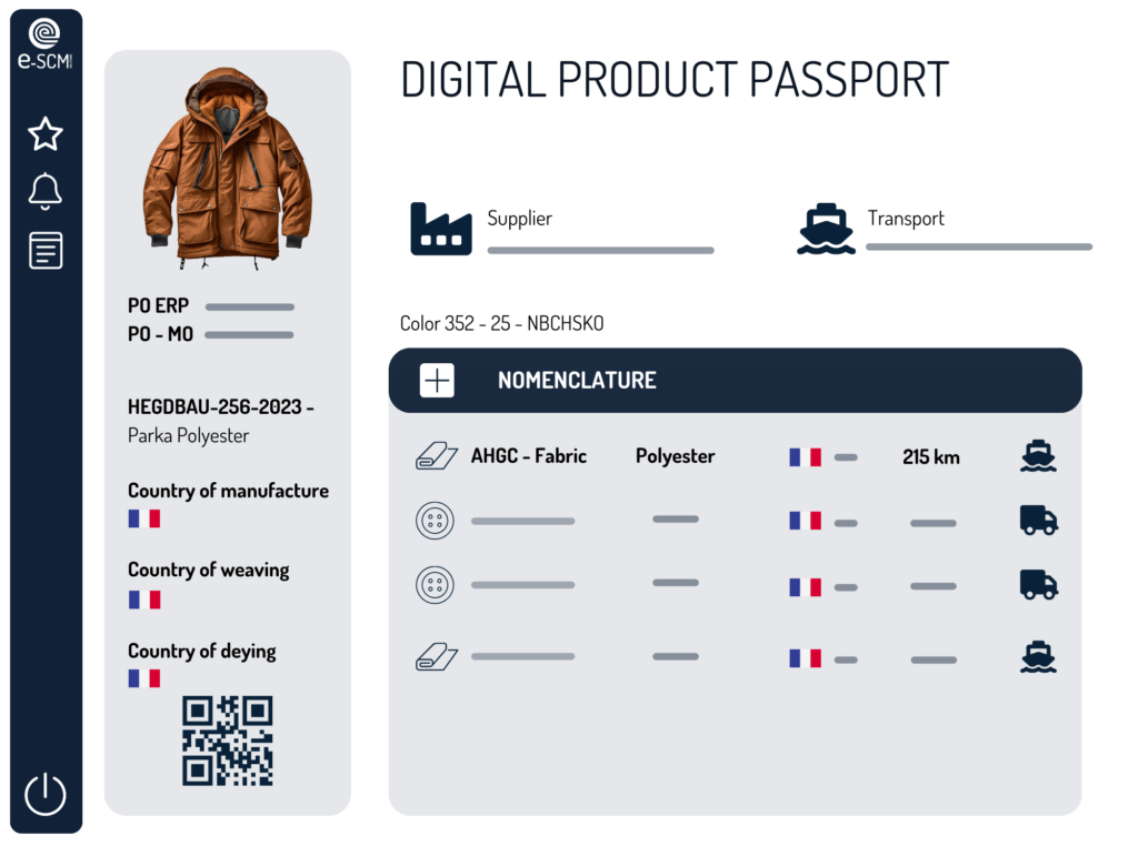 Digital product passport e-scm supply chain