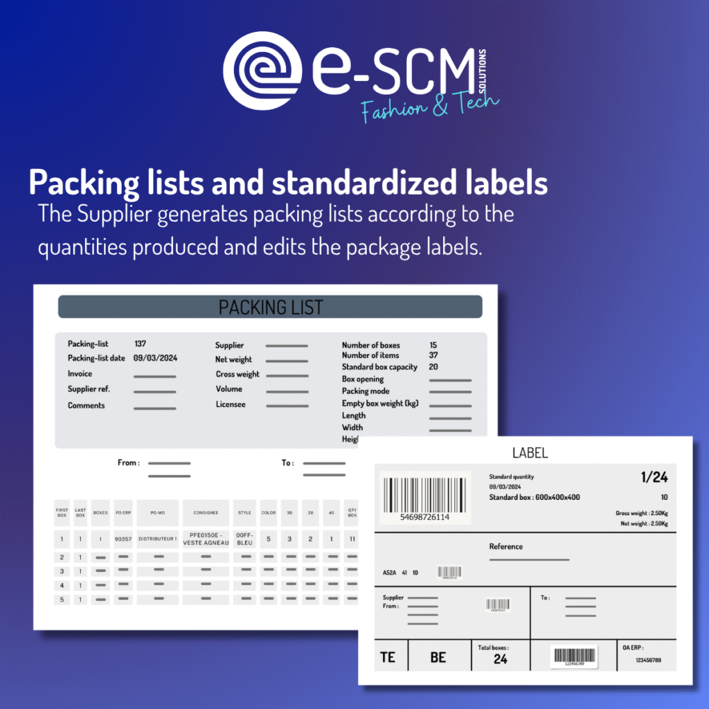 Transport Packing List E-SCM module