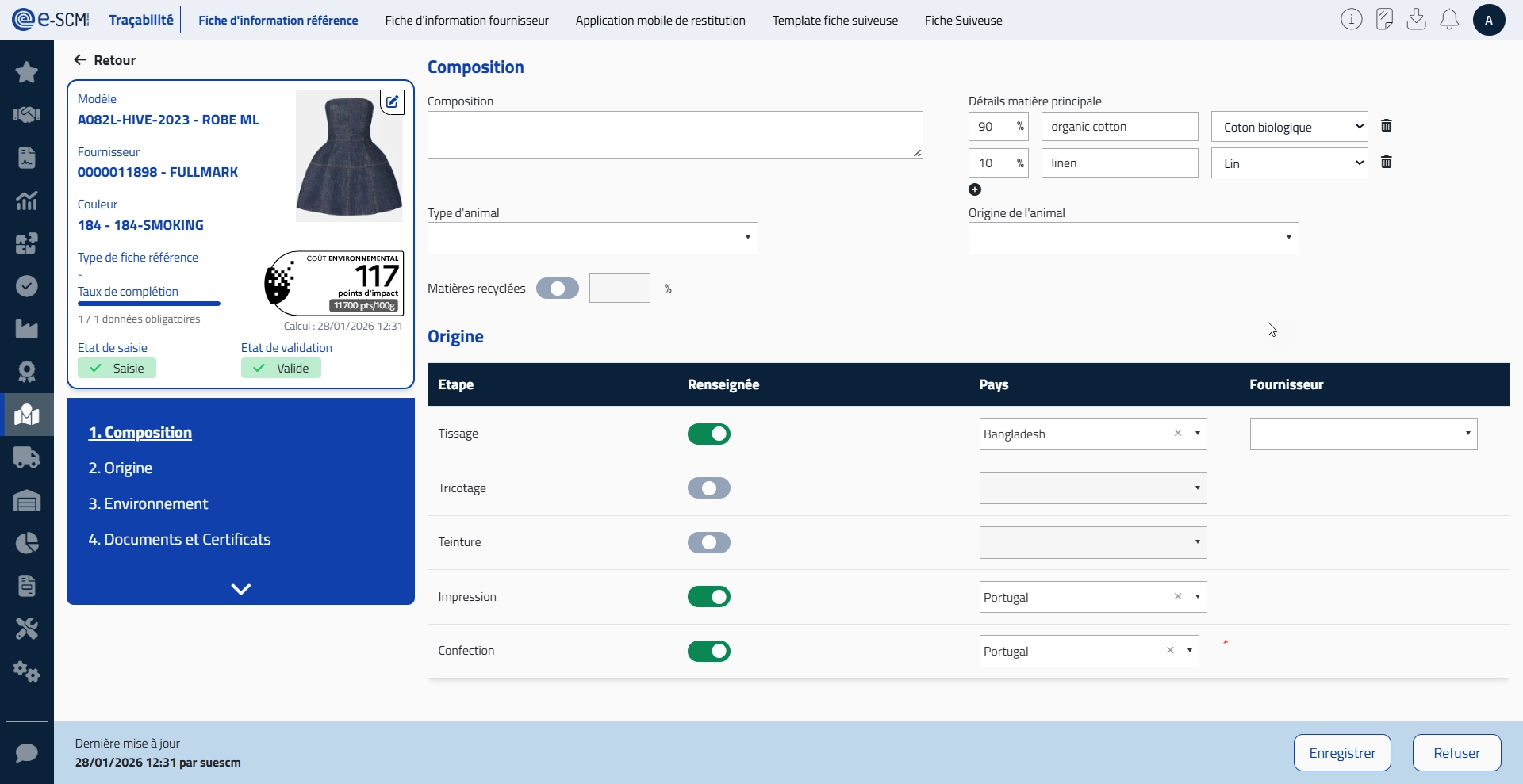 e-scm traceability module information sheet for solutions